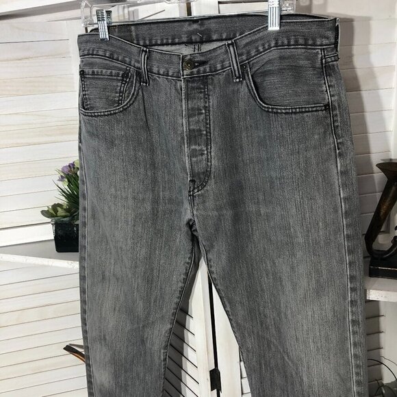 Vintage Levi's 501 Gray Jeans Straight Leg 34 x 34 - Picture 4 of 11